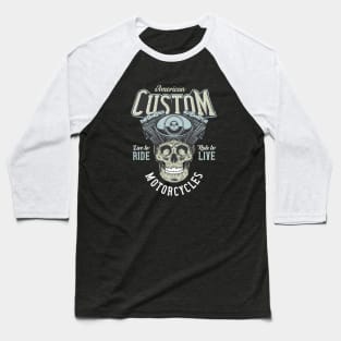 American Custom Cool Biker Design Baseball T-Shirt